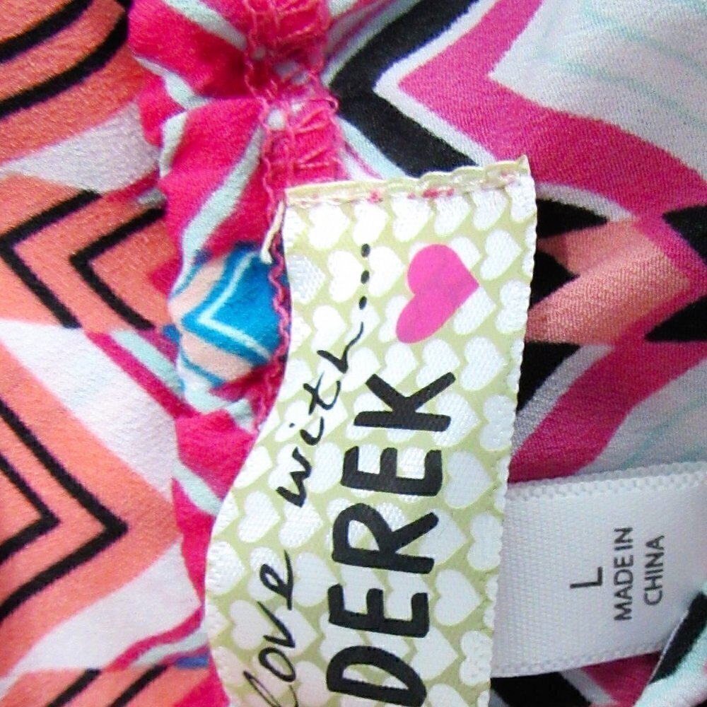 Derek Heart - Spaghetti Strapped Chevron Striped Dress - Large - Picture 6 of 7